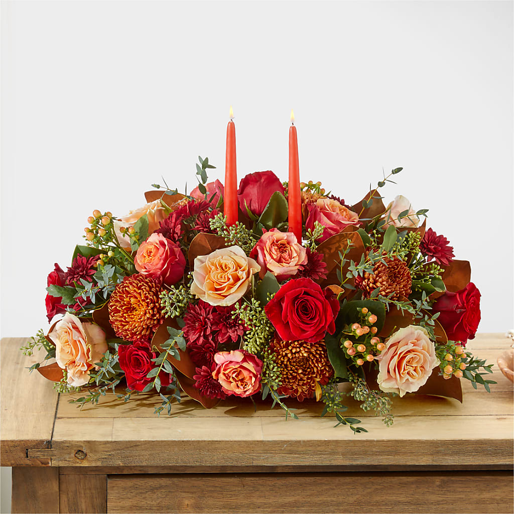 Gather Near Centerpiece –  Heartfield Florist, Huntsville TX