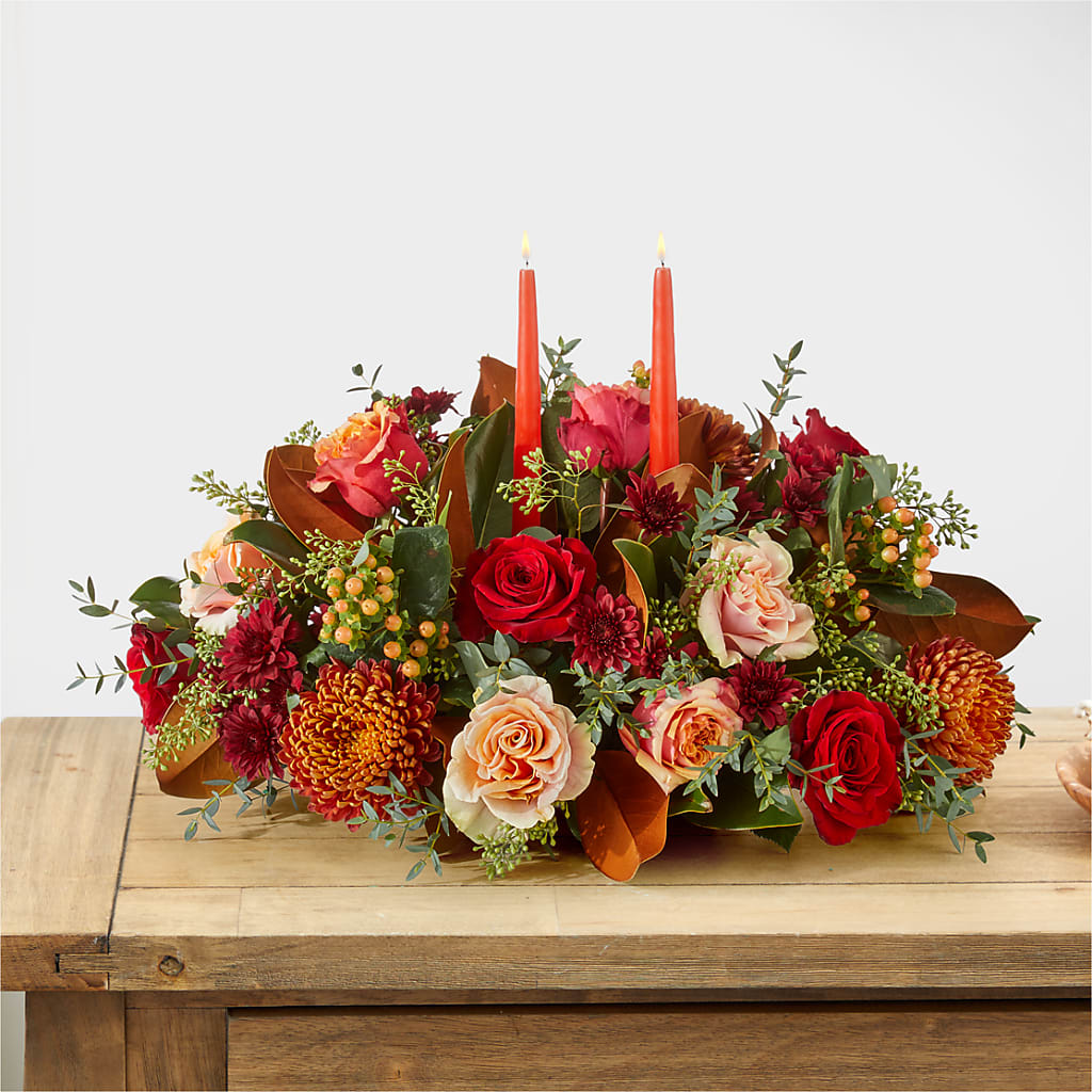 Gather Near Centerpiece –  Heartfield Florist, Huntsville TX