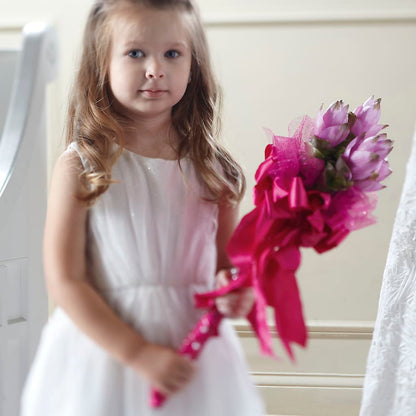 Sparkle Pink Flower Girl Bouquet –  Heartfield Florist, Huntsville TX